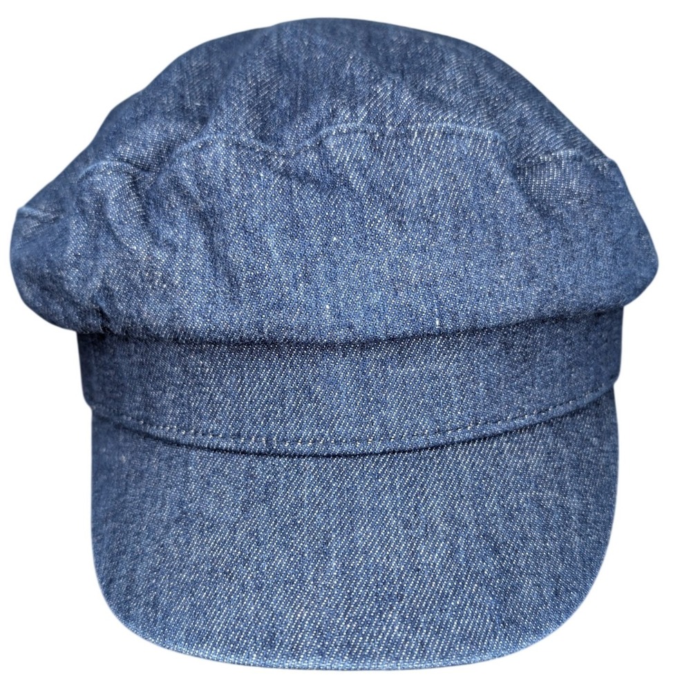 Zara Small Blue Denim Cap baker boy newsboy Hat